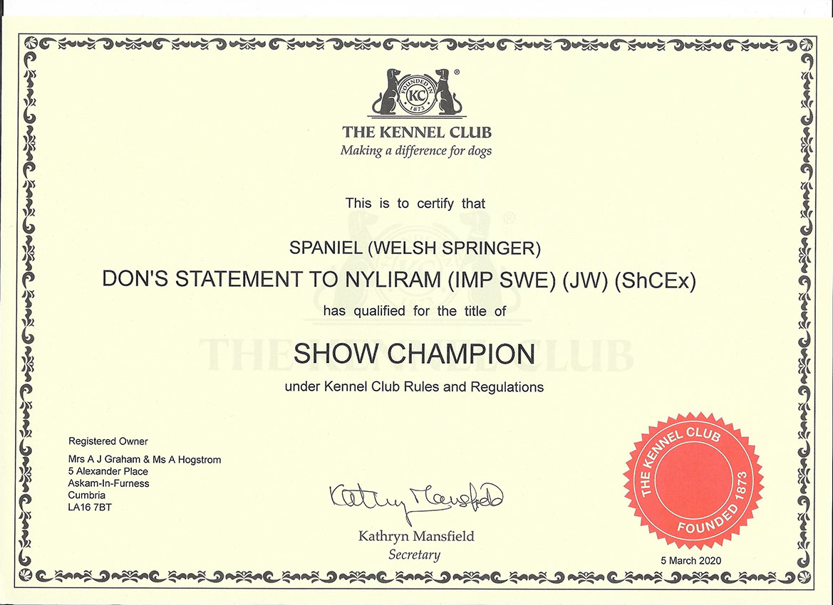 Sh Ch Certificate